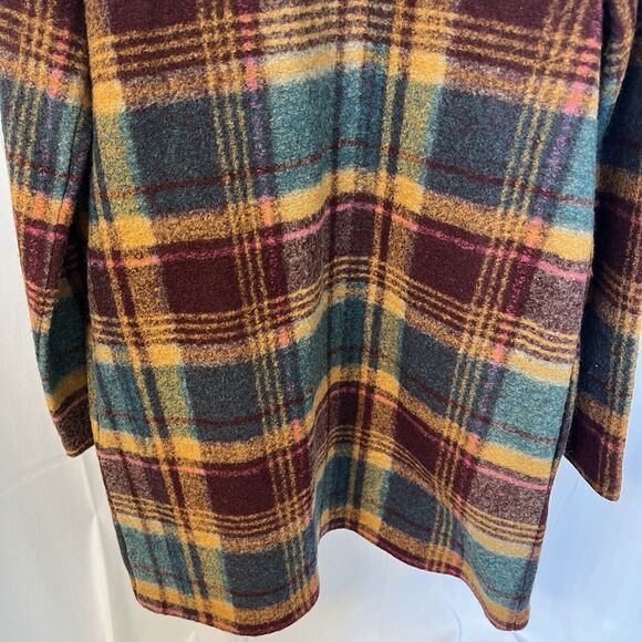 Rachel Zoe S Purple‎ Yellow Plaid Wool Blend Open Blazer Jacket Coat Fall Autumn - Picture 11 of 12